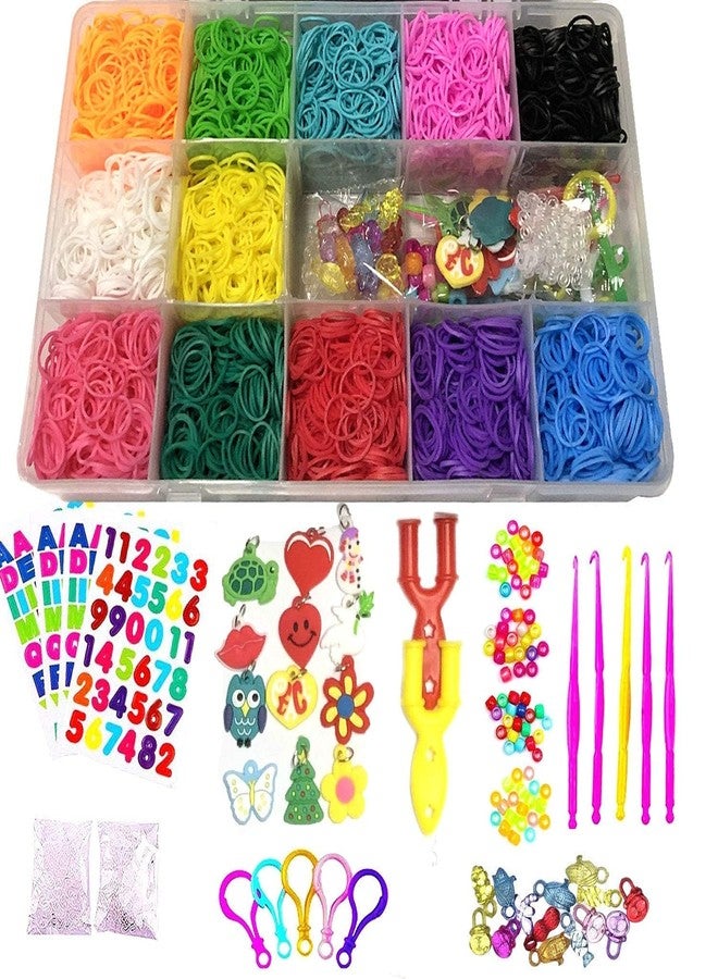 QWICK CLICK Colourful DIY 4200 Rubber Bands with Rainbow Loom Band Kit | Bracelet Making Set for Kids | DIY Craft Kit with Loom, Hooks & Charms | Multicolor Bands for Creative Jewelry Making (10*17*2.5 cm) - Image 4